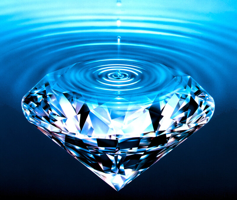 Diamond in water ripple
