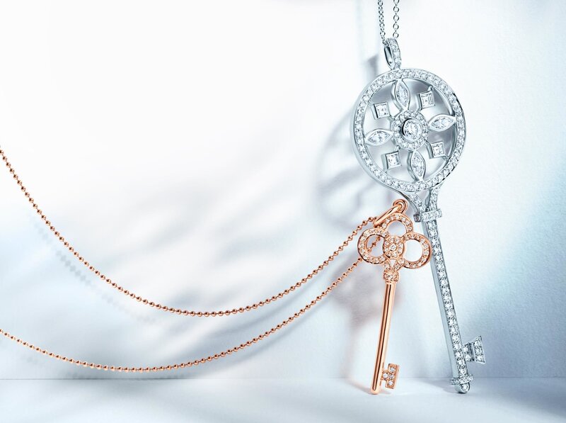 Diamond key necklaces