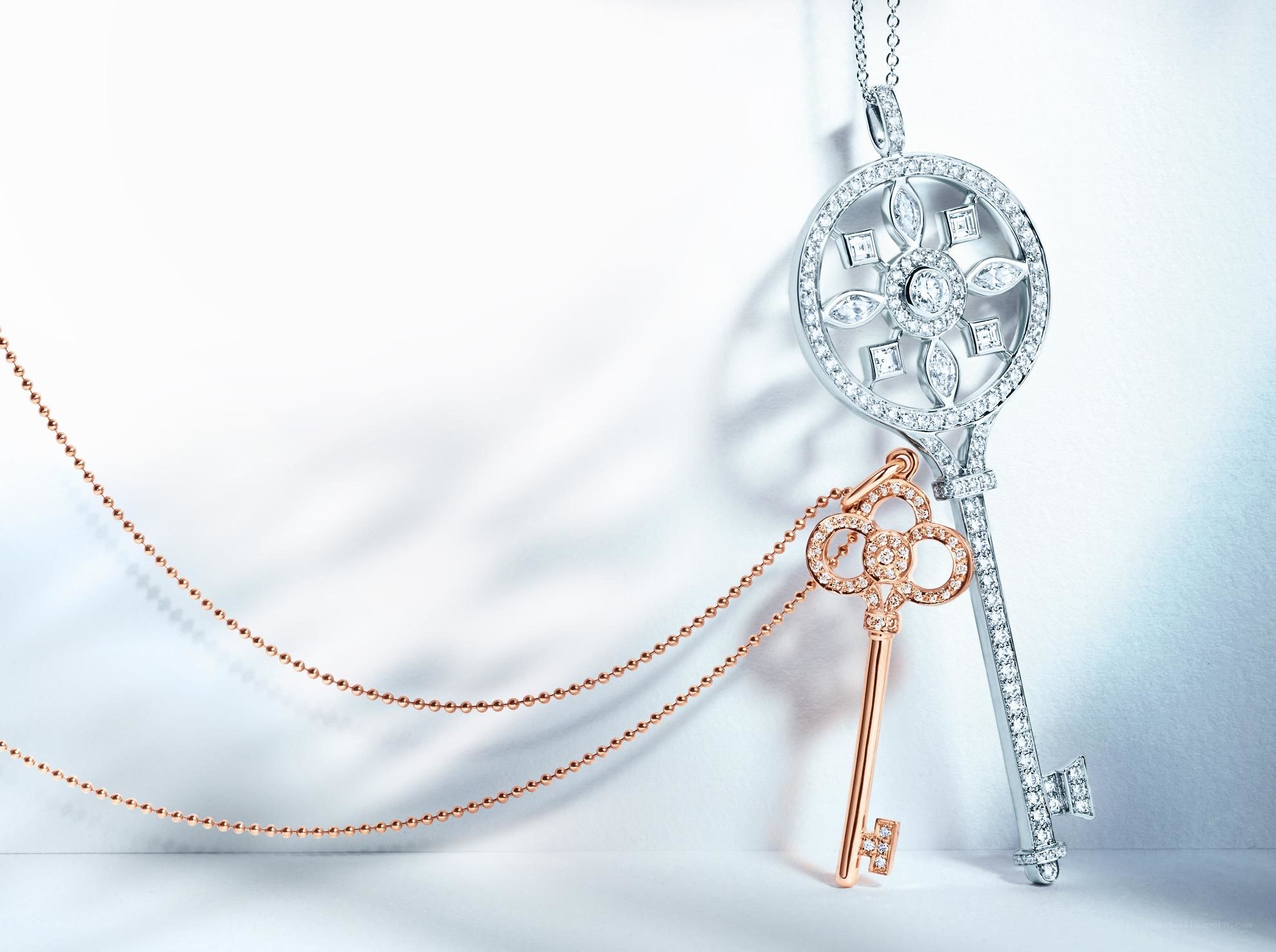 Diamond key necklaces