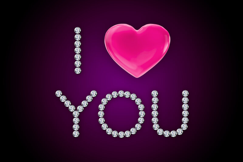 Diamond Letters and Heart