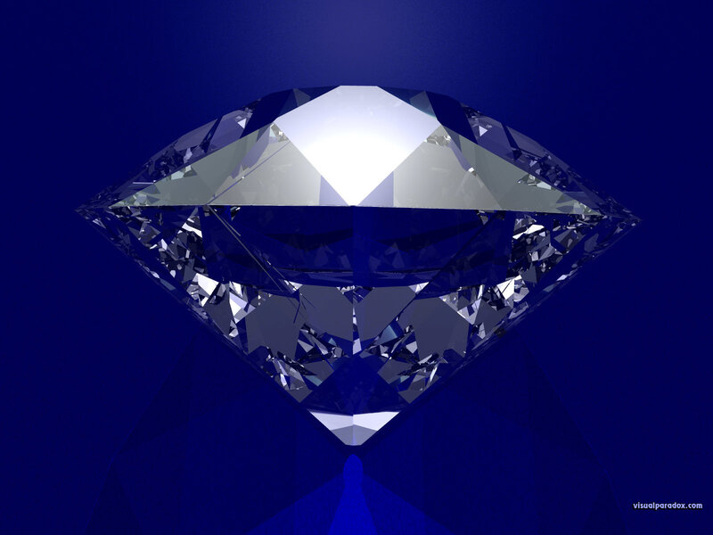 Diamond on blue background