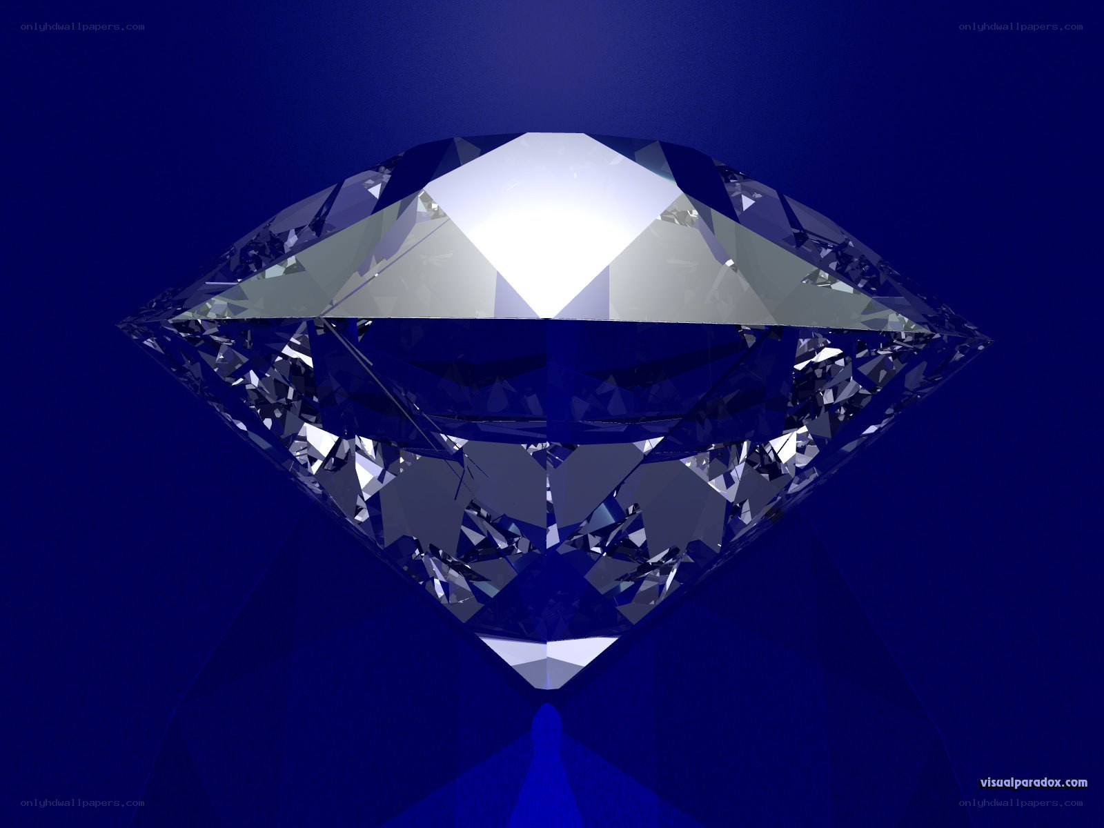 Diamond on blue background
