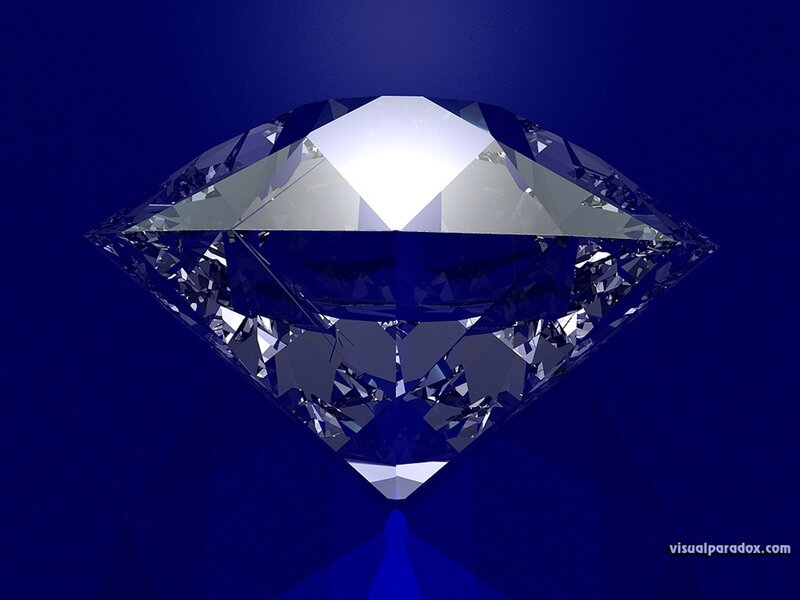 Diamond on Blue Background — Dramatic