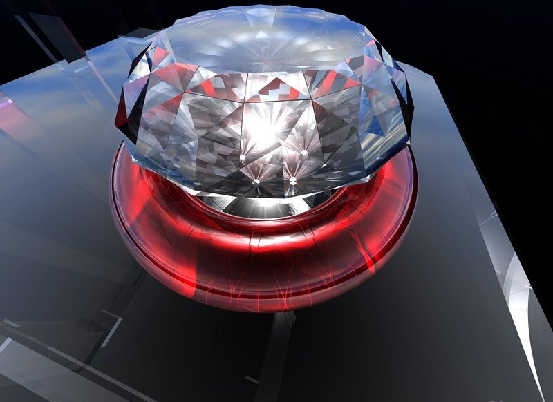 Diamond on red base