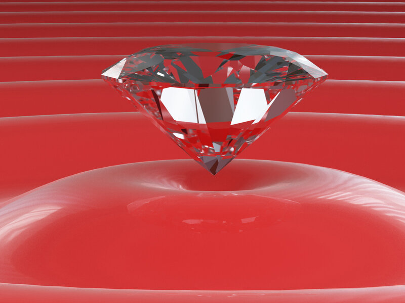 Diamond on red surface