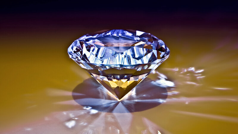 Diamond on Reflective Surface