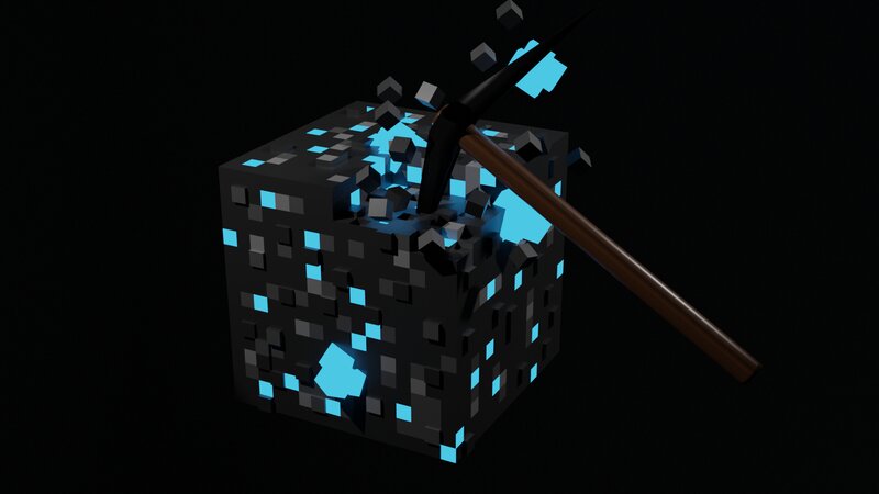 Diamond Ore Block — Black