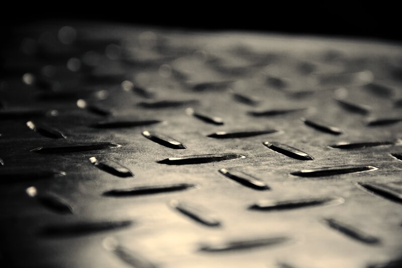 Diamond Plate Metal Surface — Black, Dramatic