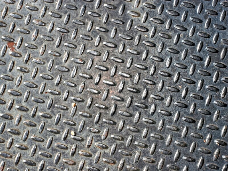 Diamond Plate Metal Surface — Photograph, Black