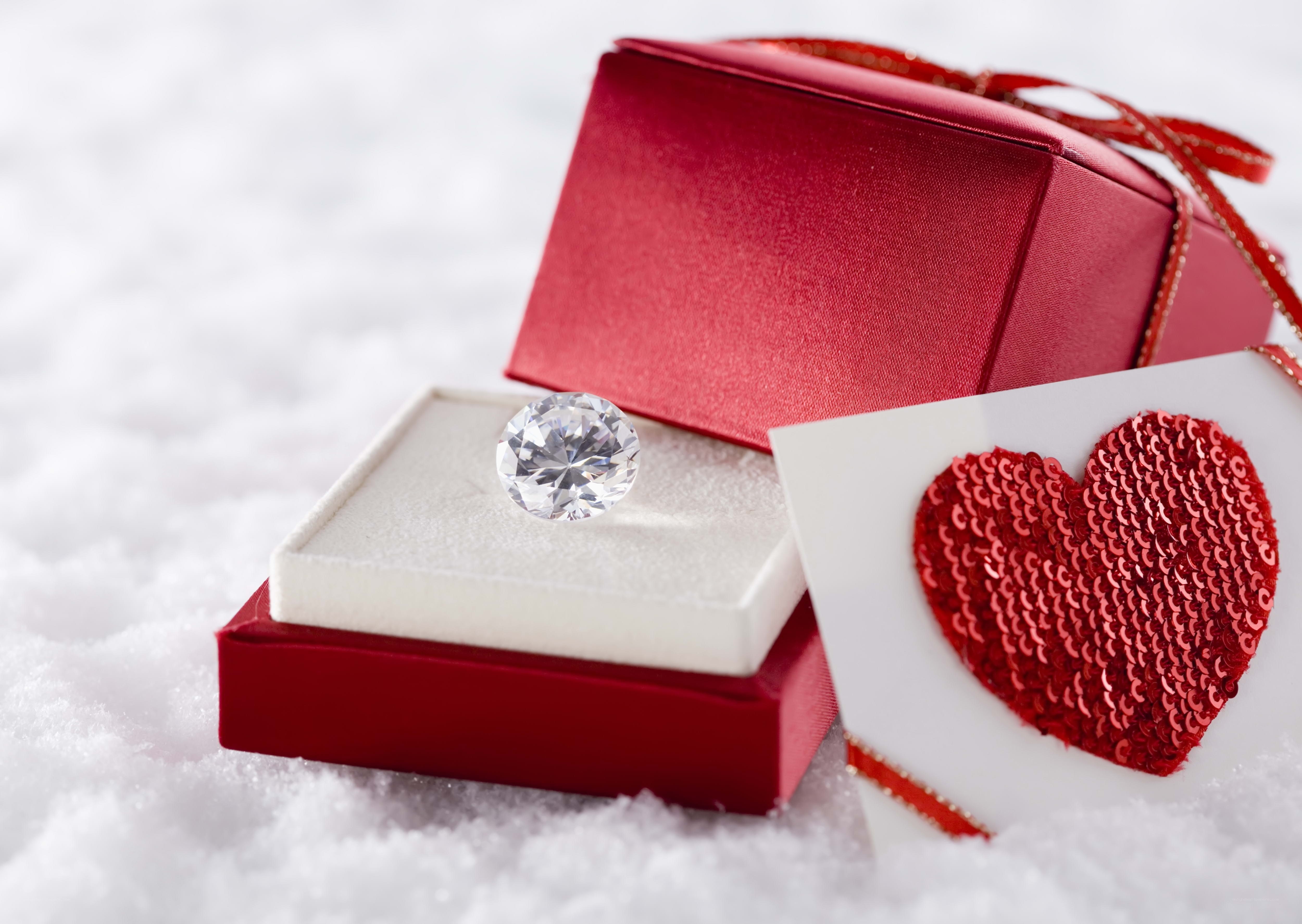 Diamond ring in red box