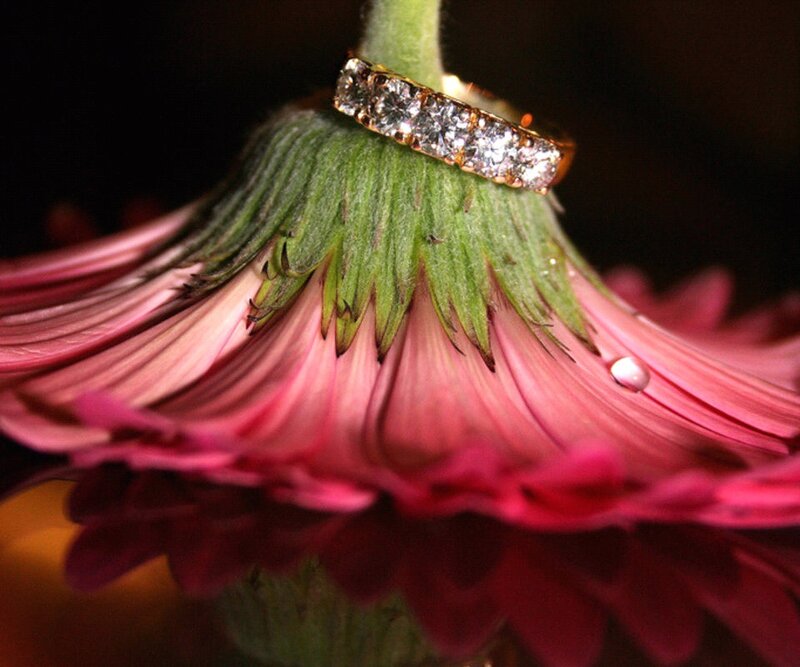 Diamond Ring on Flower