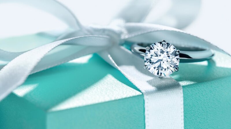 diamond ring on gift box