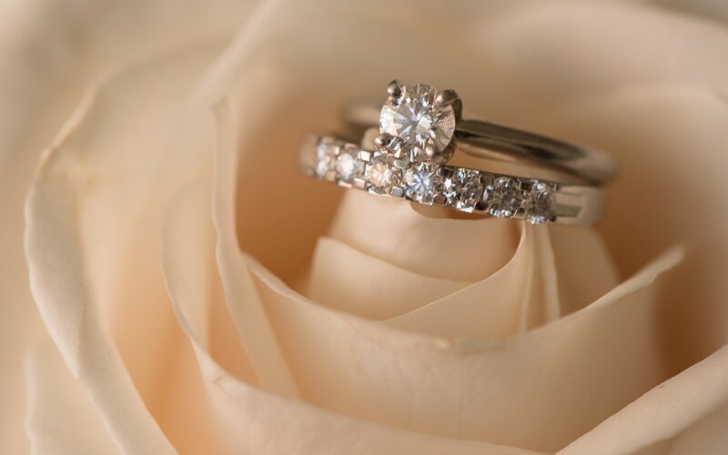 Diamond Rings on Rose