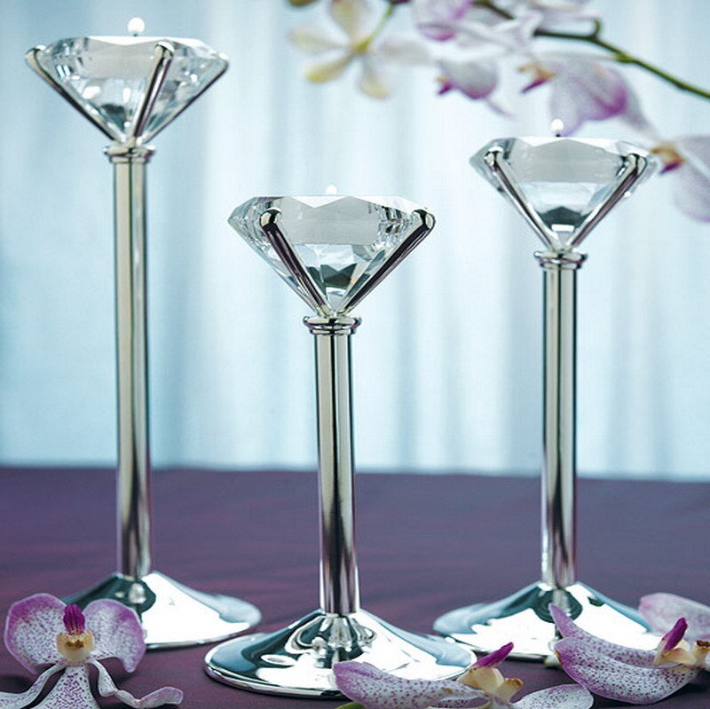 Diamond-shaped candle holders
