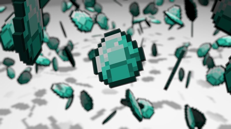 Diamonds falling in Minecraft