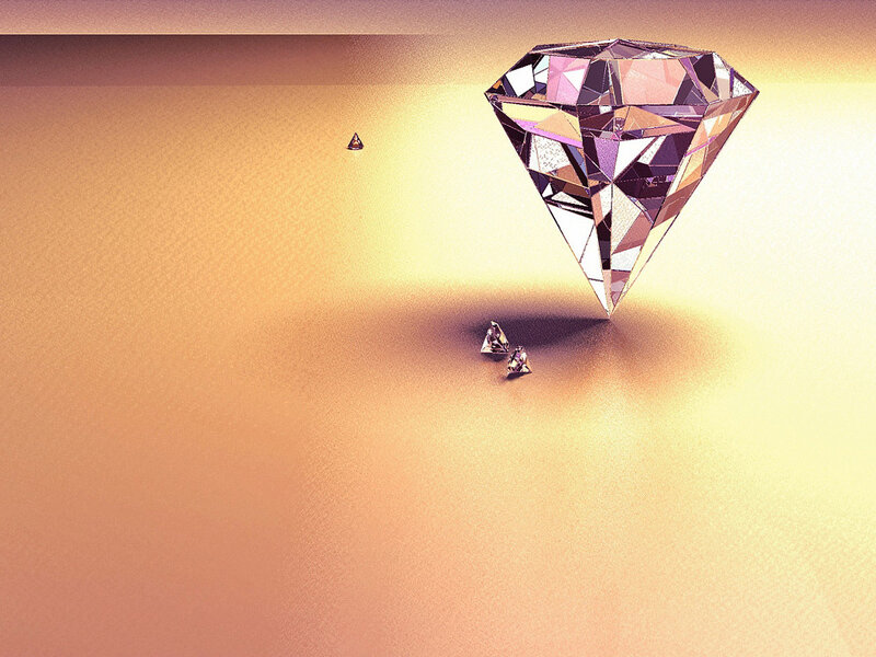Diamonds on a golden surface