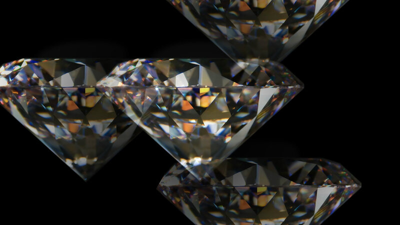 Diamonds on Black Background — Dramatic