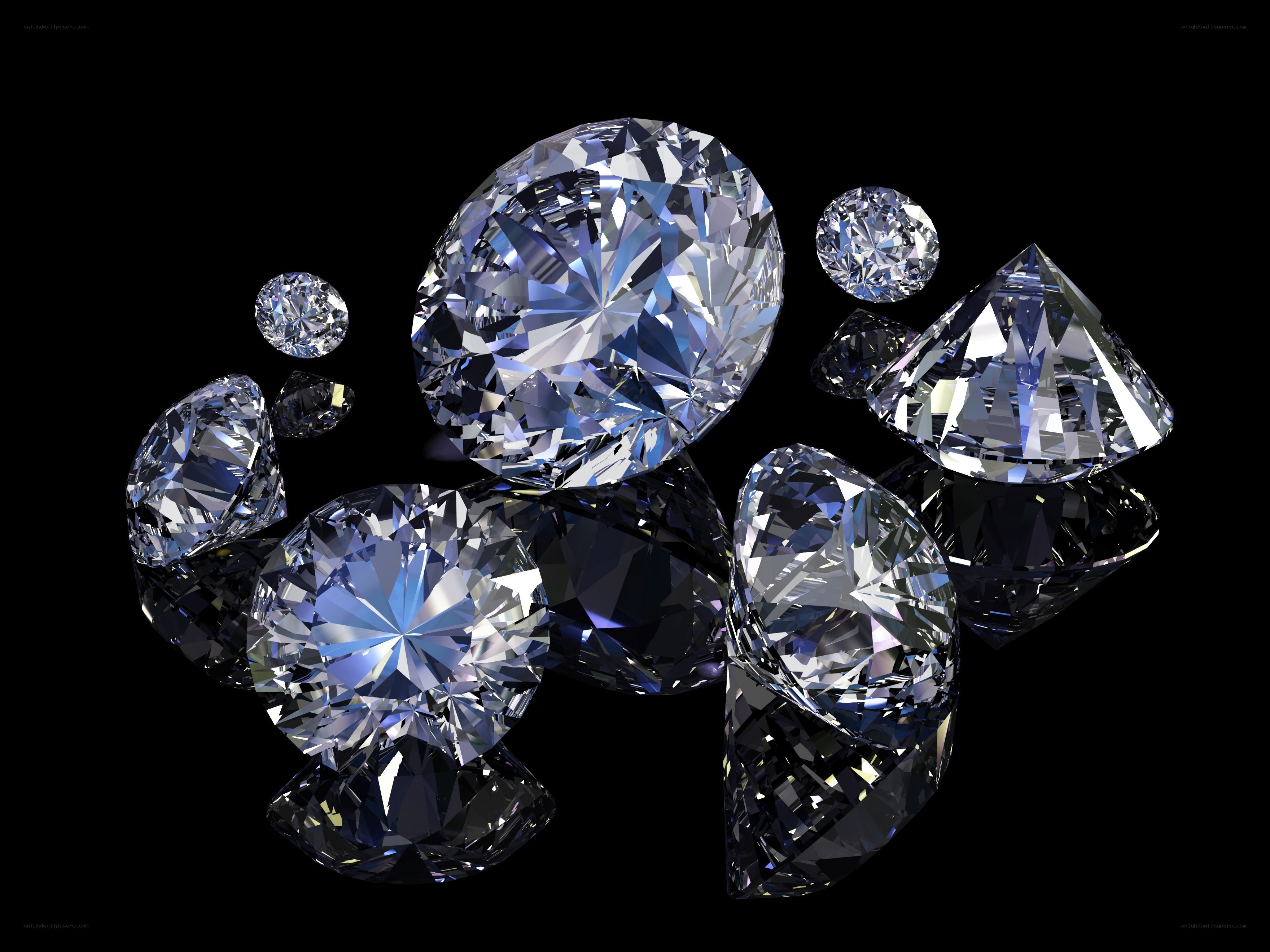 Diamonds on black background