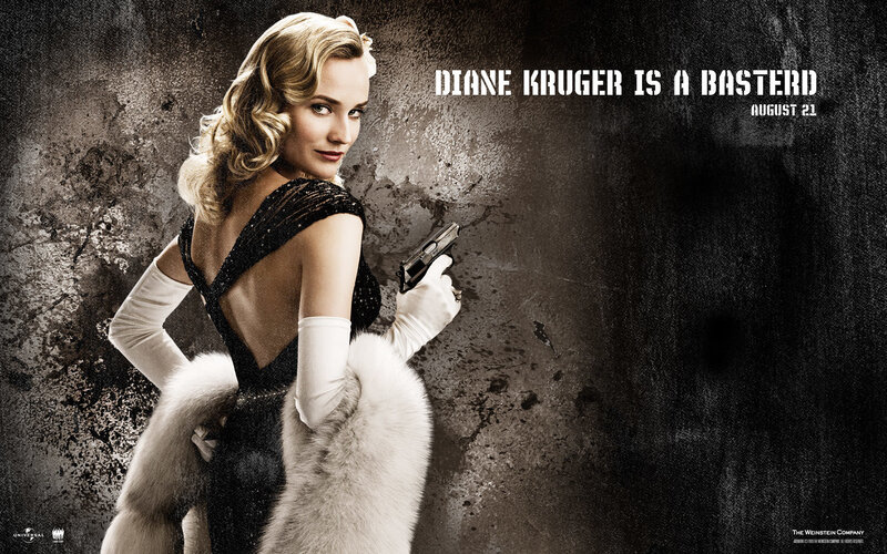 Diane Kruger in a black dress