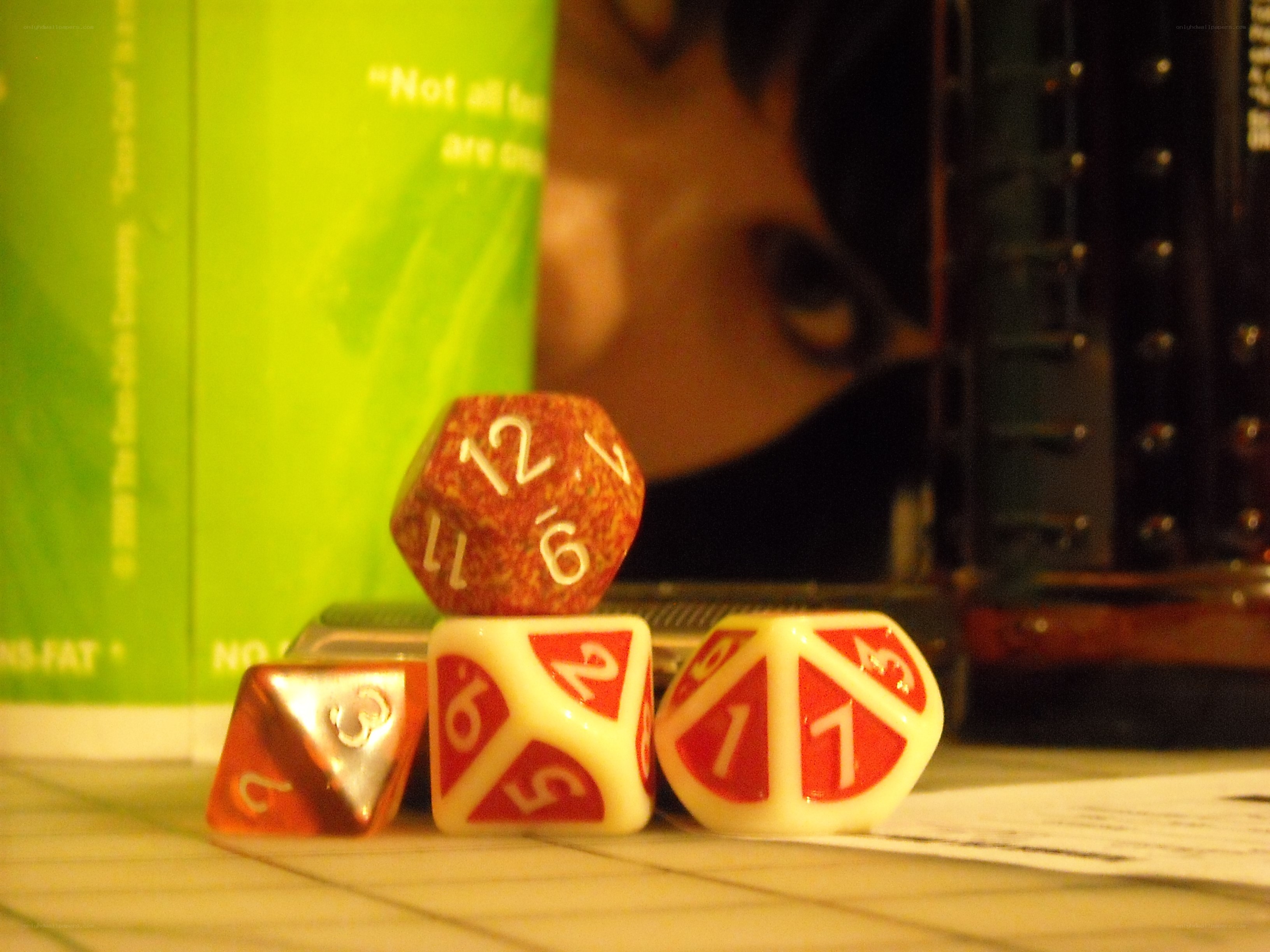 dice on a table