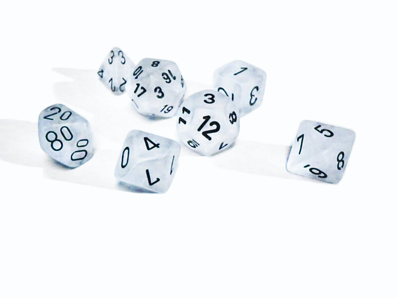 dice set on white background