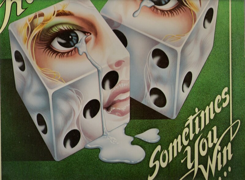 Dice with a woman's face