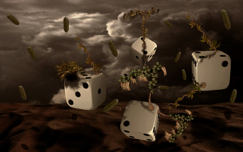 Dice with Plants Growing