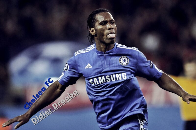 Didier Drogba Celebrating — Blue