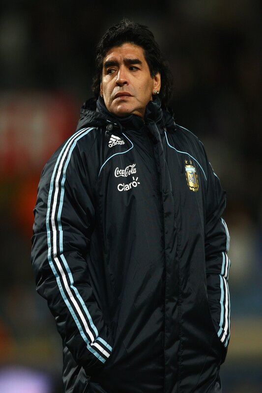 Diego Maradona at a football match
