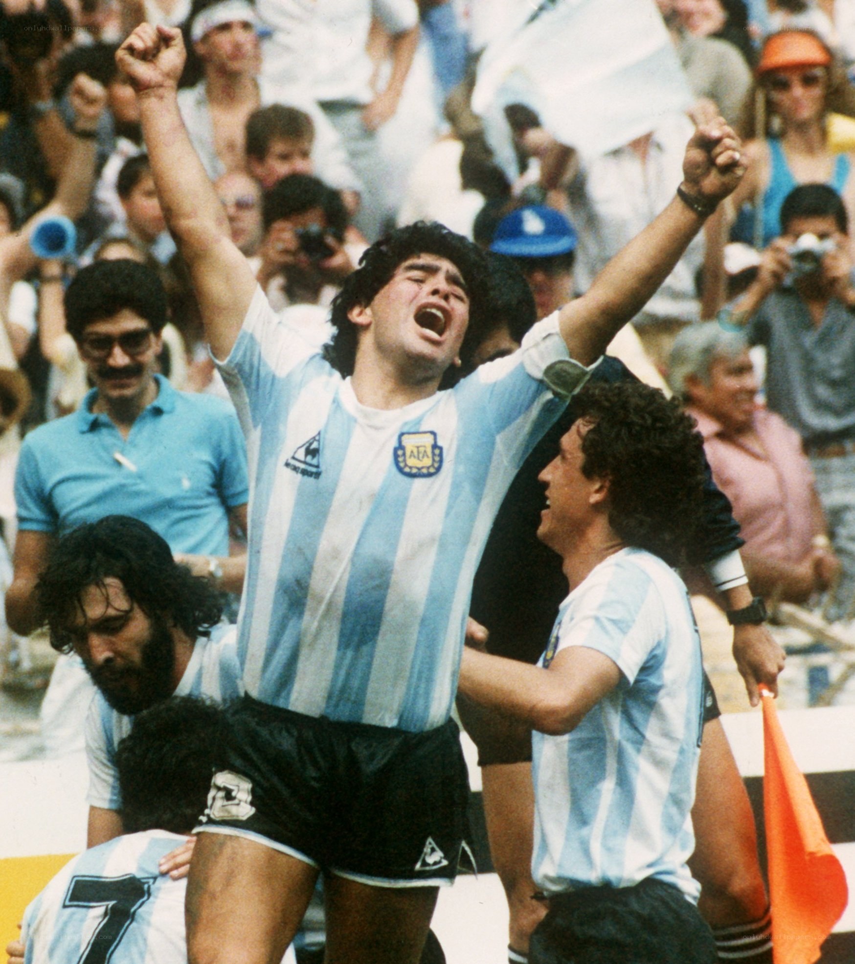 Diego Maradona celebrates victory