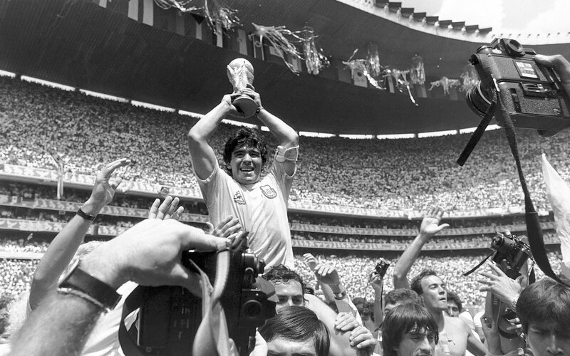 Diego Maradona lifts World Cup