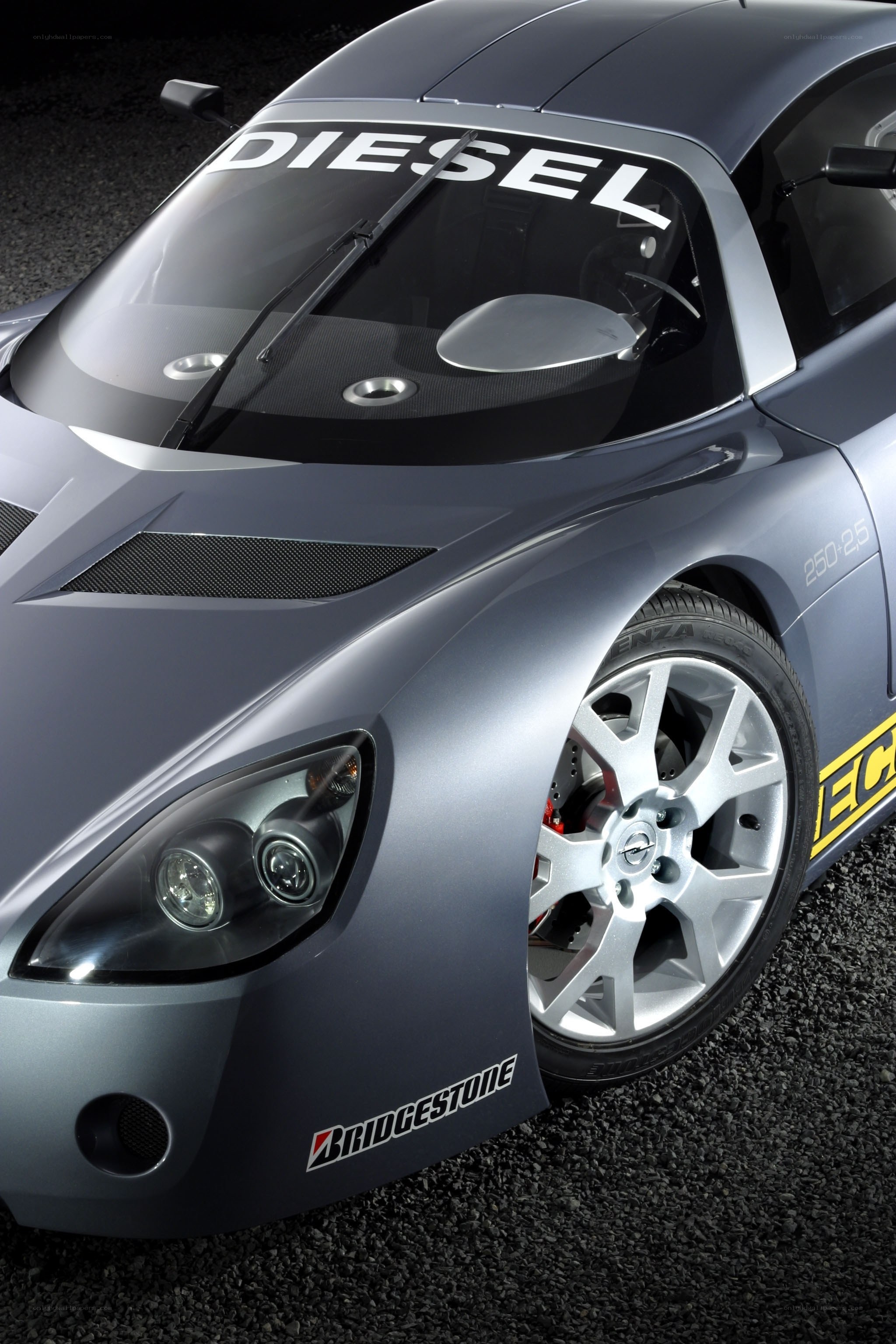 Diesel race car front view