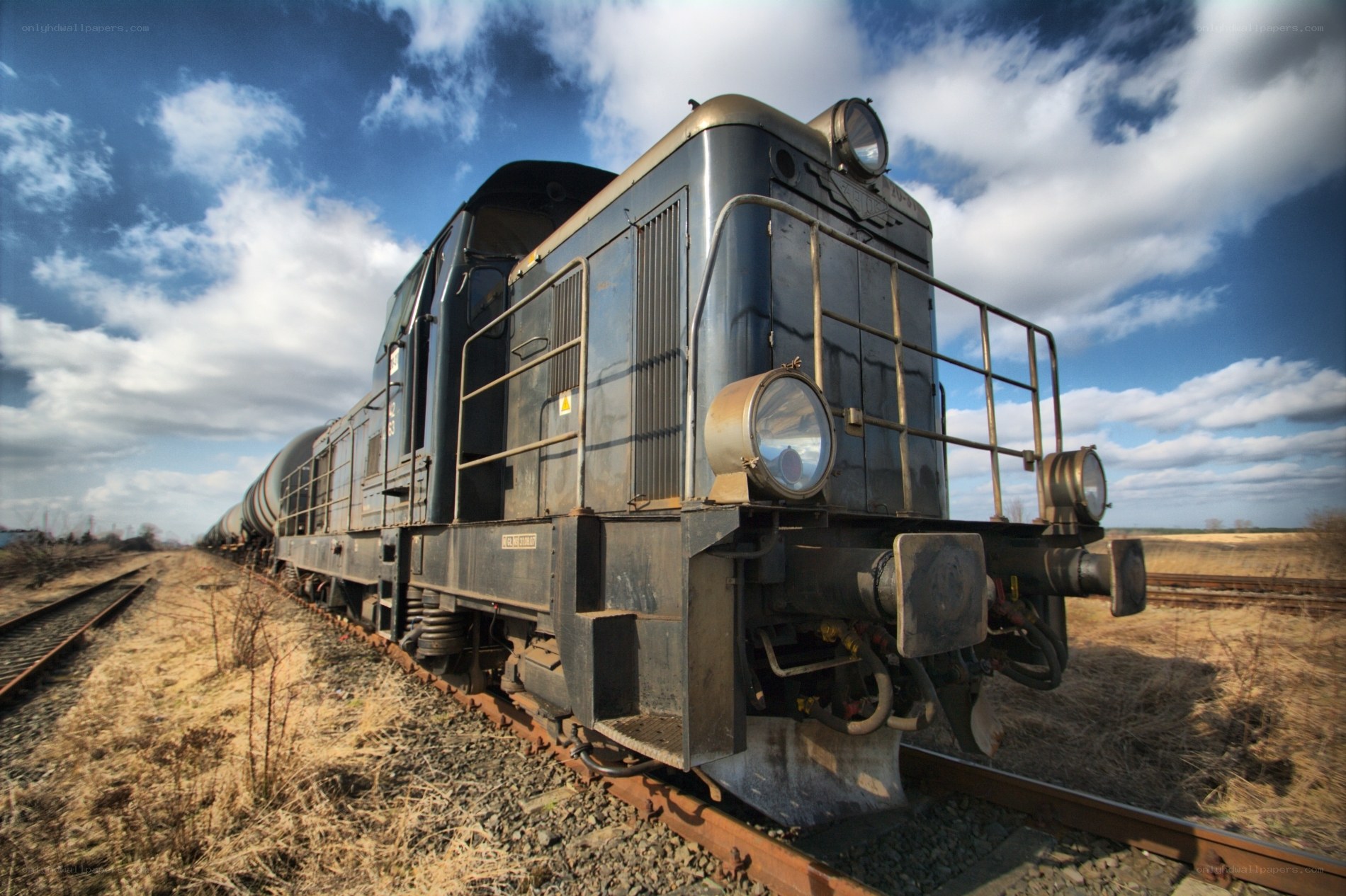 Diesel train on a sunny day