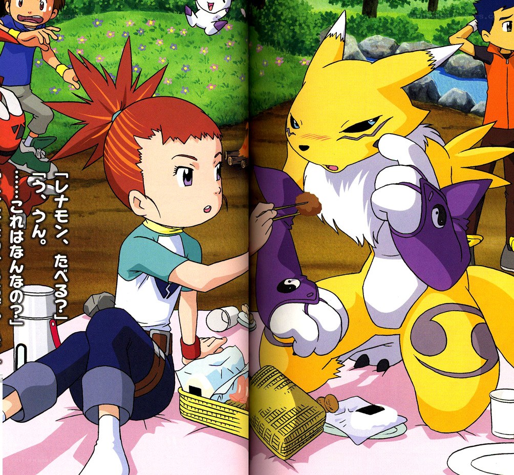 Digimon characters at picnic
