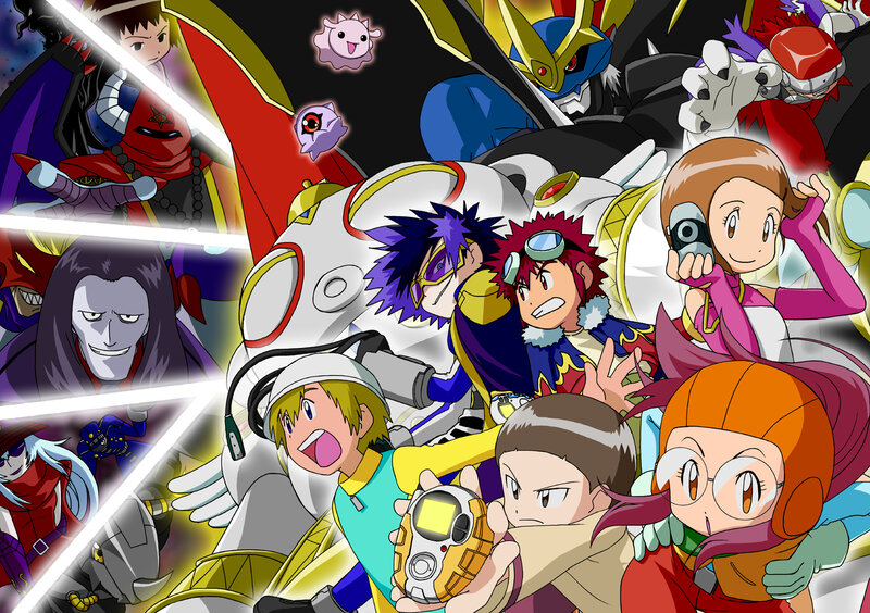 Digimon characters collage