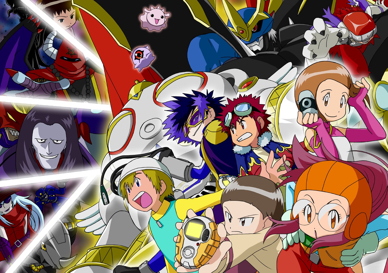 Digimon characters collage