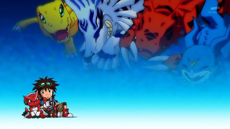 Digimon characters in a scene