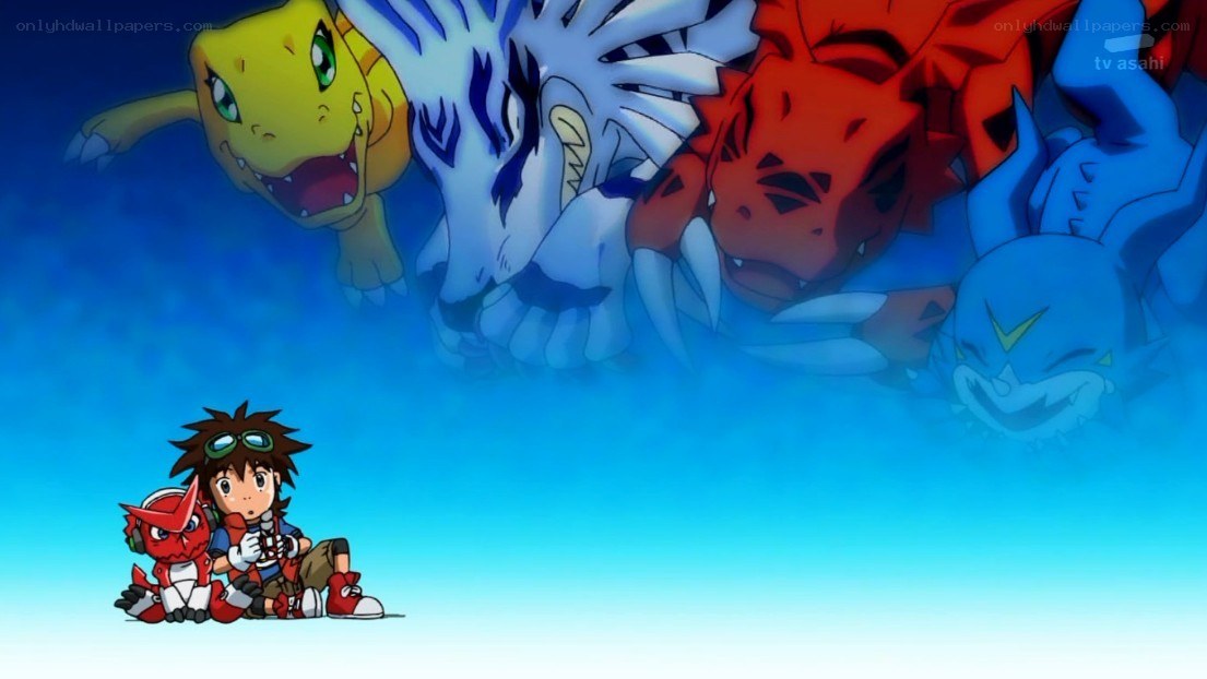 Digimon characters in a scene