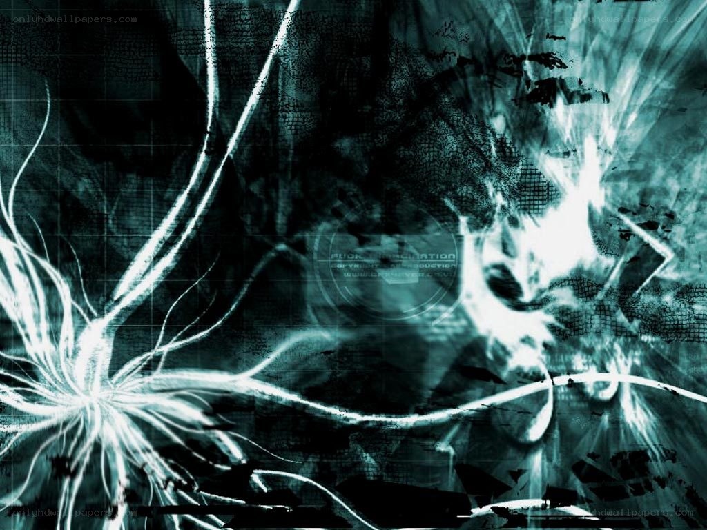 digital abstract with skull