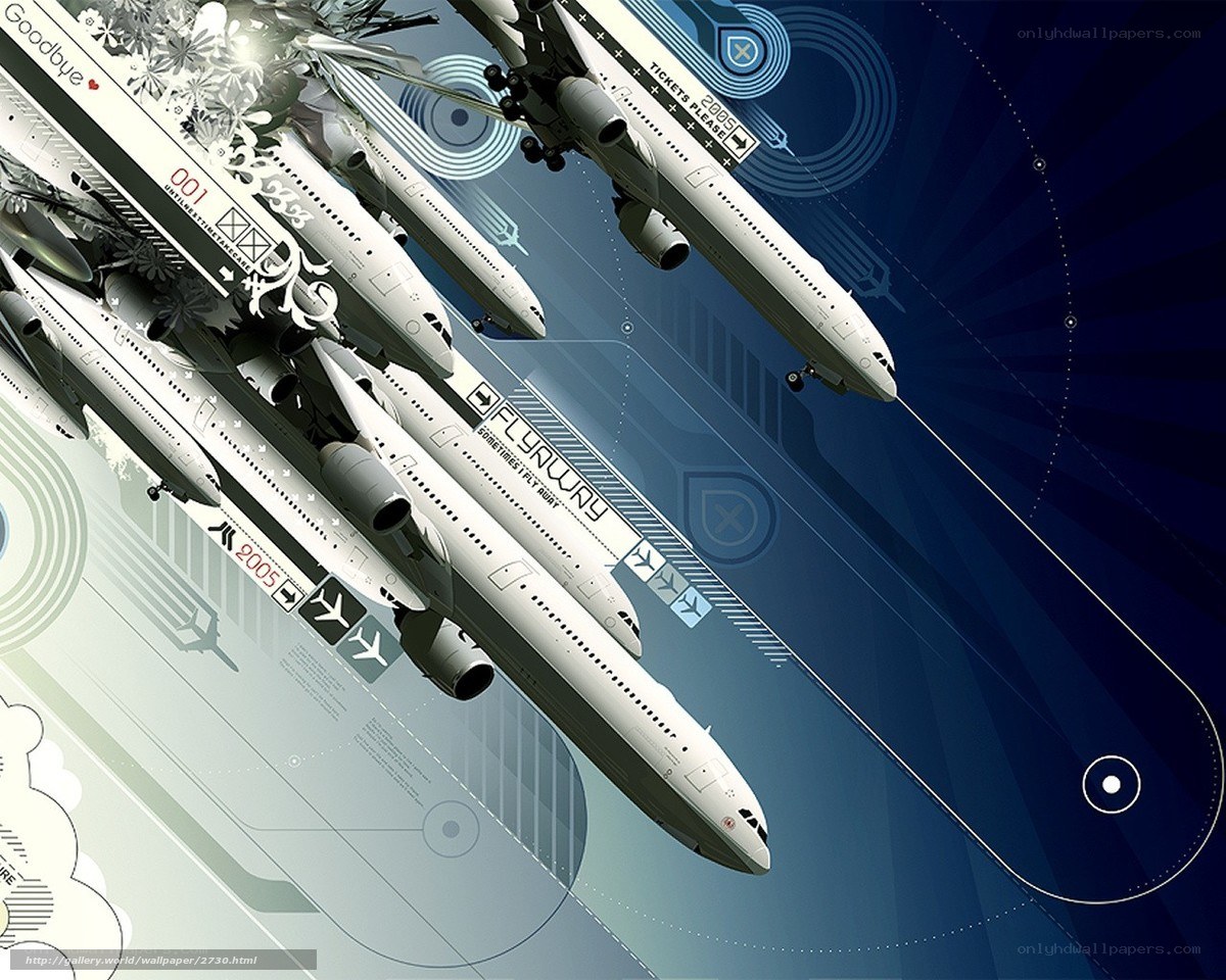 Digital Airplane Flight Art