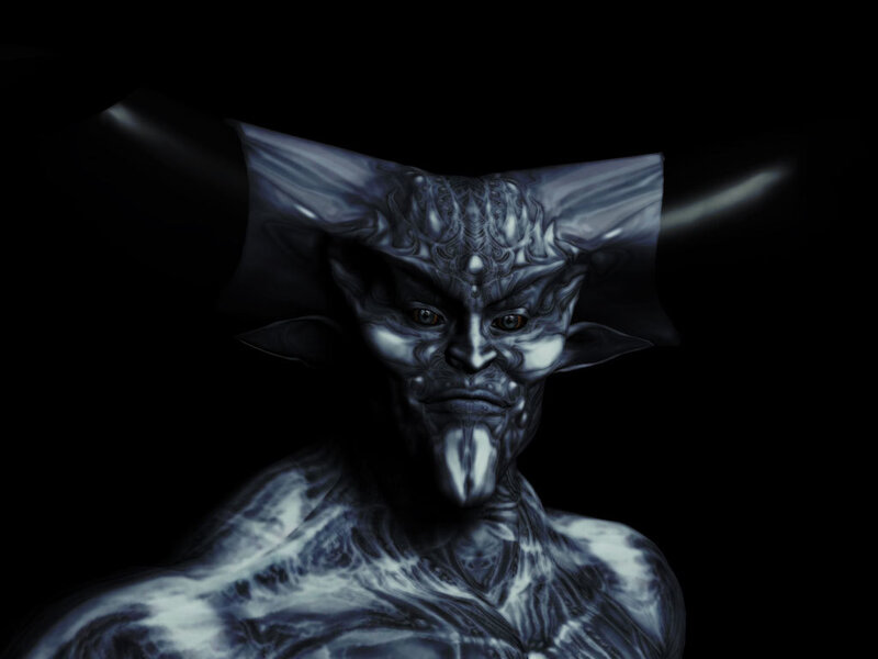 digital alien creature portrait