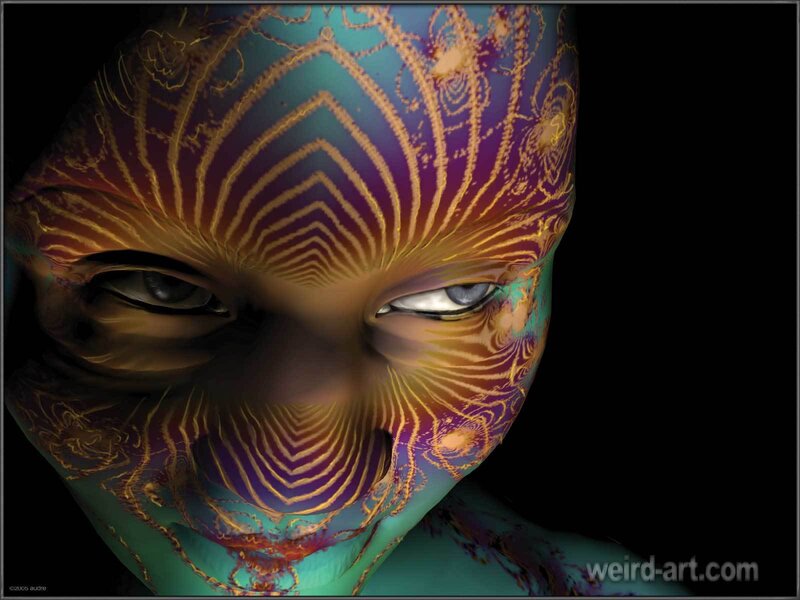 digital alien face art