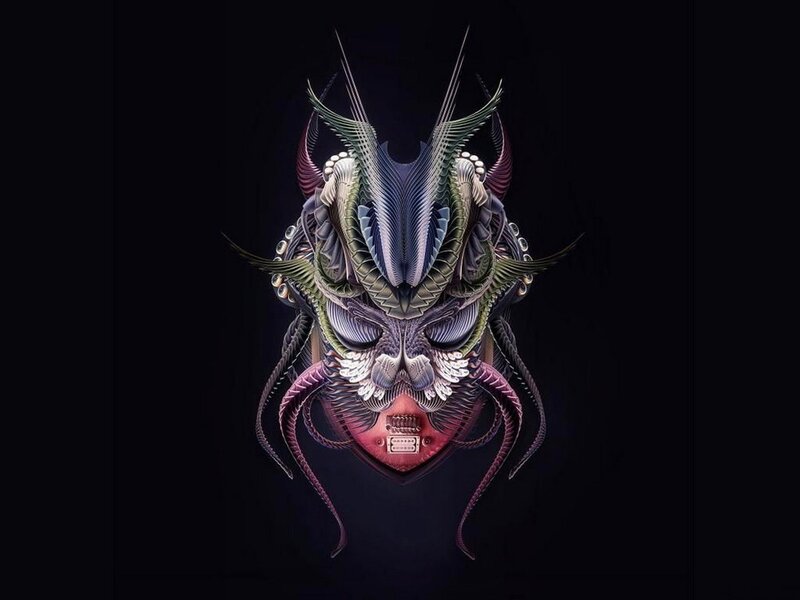 digital alien mask art