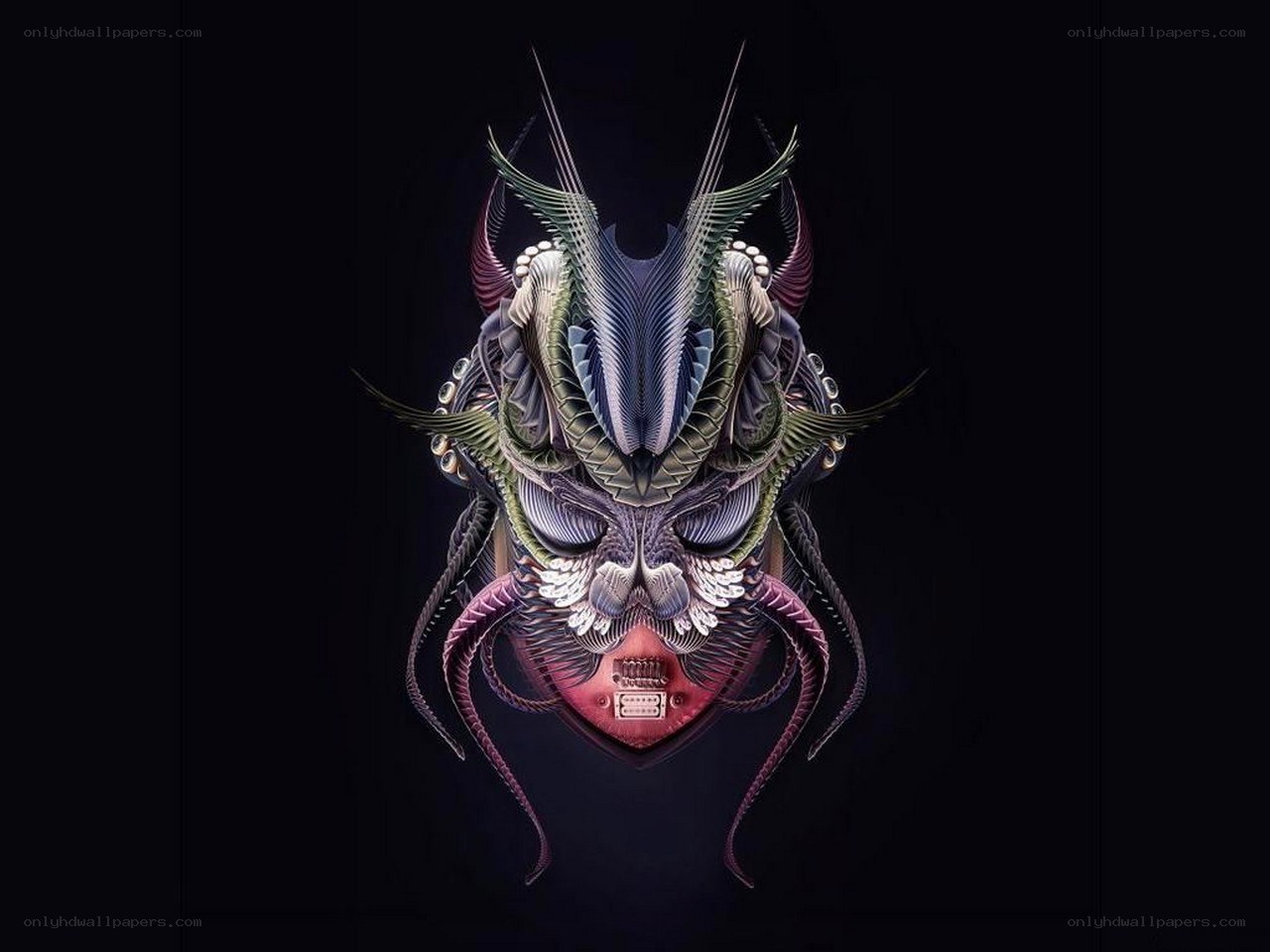 digital alien mask art