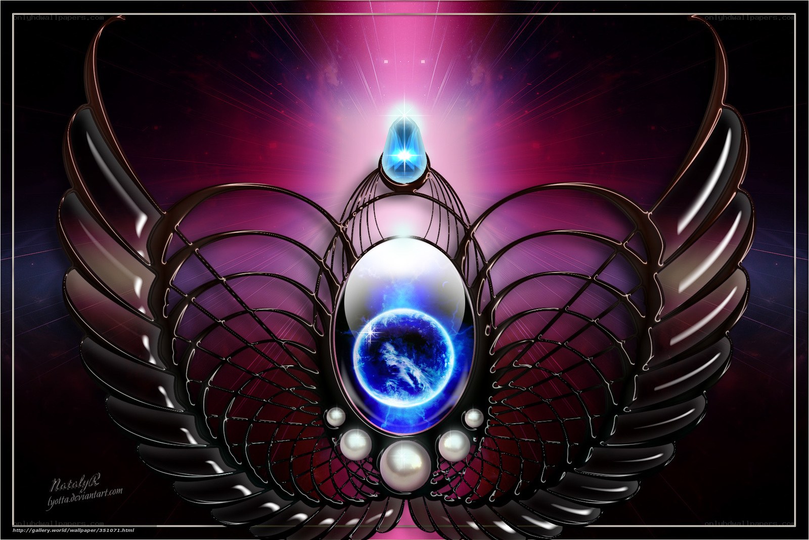 digital angel wings with gem