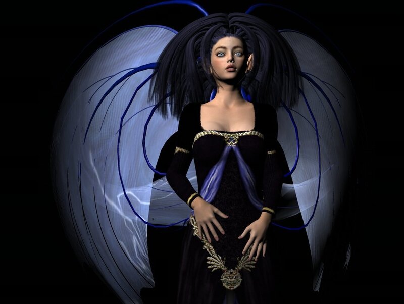 digital angel with glowing wings