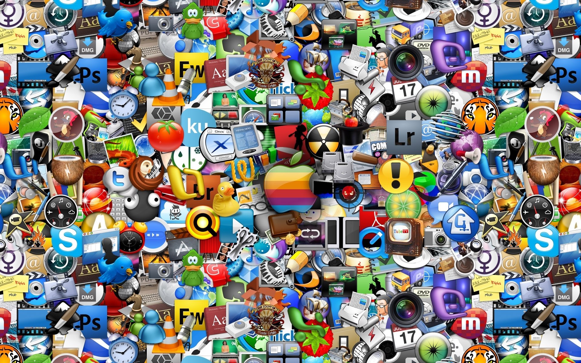 digital app icon collage