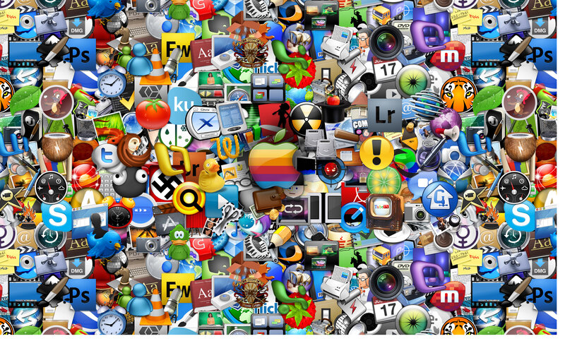 digital app icon collage