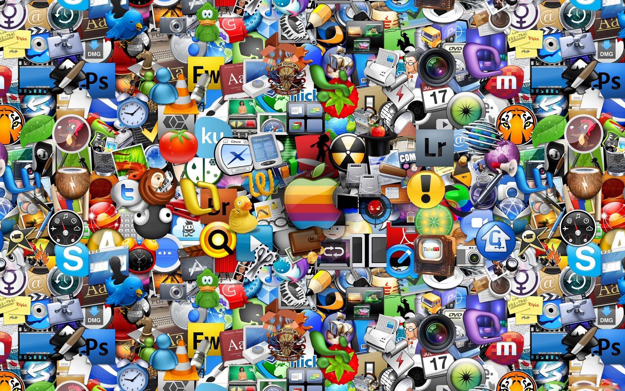 digital app icon collage