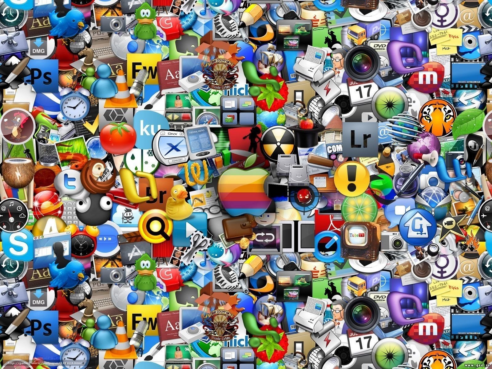 digital app icon collage